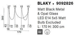 Lustra cu 5 Pendule design minimalist BLAKY