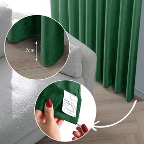 Draperie verde dimout (semi-opacă) din catifea 265x250 cm Velto – Filumi