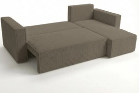Canapea extensibila de colt SMART BOUCLE, gri-maro, reversibila, 232x143 cm
