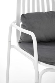 Fotoliu din plastic Melby alb - H75 cm