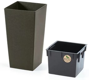 Ghiveci ECO WOOD, 29,5 cm, pătrat, maro închis