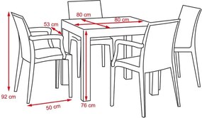 Set mobilier de grădină 5 piese Avenberg NATURA - Maro