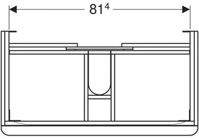 Dulap baie suspendat Geberit Smyle Square pentru lavoar, 80 cm, alb 900 x 470 mm