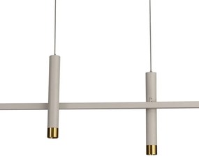 Lustra liniara cu doua spoturi LED ESPARTA alb/ auriu