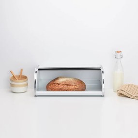 Cutie pentru paine Brabantia Roll Top 1003250, 16 L, 44.5x26 cm, Constructie usoars si robusta, Alb/Inox