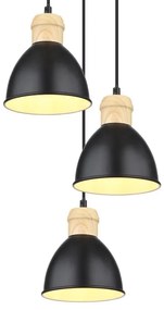 Lustra cu 3 pendule design industrial WIHO negru