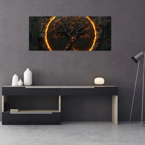 Tablou – Arborele vieții în lavă II. (120x50 cm)