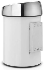Cos de gunoi Brabantia Touch Bin 647216, 3 L, Deschidere lina si silentioasa, Montare pe perete, Alb