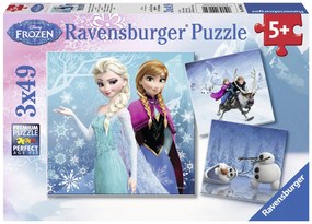 PUZZLE FROZEN, 3X49 PIESE - RAVENSBURGER (RVSPC09264)