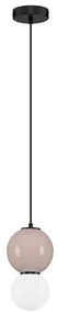 Pendul LED decorativ portelan mocha, sticla alb, NOESIS