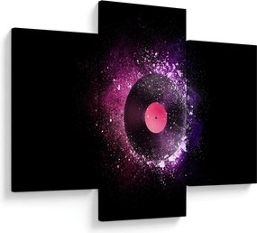 Tablou - Disc de vinil roz-violet (90x60 cm)