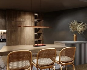 Lustra LED suspendata design natural Woody