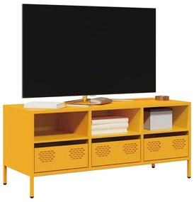 vidaXL Dulap TV, galben muștar, 101,5x39x43,5 cm, oțel laminat la rece