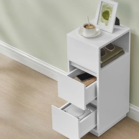 Noptieră ROBIN, 30x25x65cm, alb Vasagle