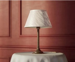 Veioza, Lampa de masa cu abajur elegant Ivory Striped