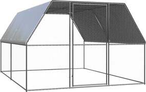 vidaXL Coteț de păsări pentru exterior, 3x4x2 m, oțel zincat