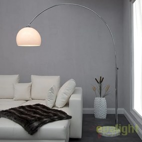 Lampadar inalt si elegant cu arc extensibil si abajur de 32cm, Big Bow II alb A-19694 VC