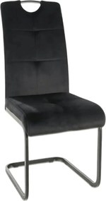 Scaun AXO, negru, stofa catifelata/metal, 43x47x101 cm