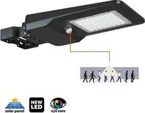 Lampă stradală LED Sol STREET cu senzor, 20W/7,4V, 3000/4000/6000K, IP65, 5400 mAh