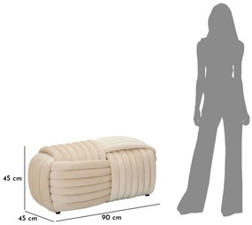 Mauro Ferrettibancă Softy Crem, Dimensiuni: 90X45X45 cm. | Aosom Romania