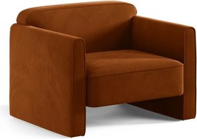 Fotoliu teracotă cu tapițerie din catifea Abby – Micadoni