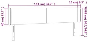 Tablie pat cu aripioare cappuccino 163x16x78 88 cm piele eco 1, Cappuccino, 163 x 16 x 78 88 cm