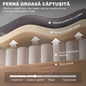 HOMCOM Fotoliu de Living Stil Francez cu Perne Detașabile Gri | Aosom Romania