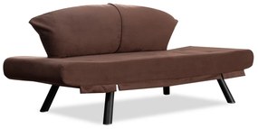 Canapea extensibila Genzo, Futon, 2 locuri, 177x81x87 cm, metal, maro