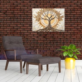 Tablou – Arborele vieții auriu în mozaic (70x50 cm)