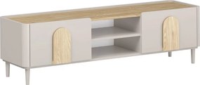 Comodă TV Amilio 170 cm cu sertar - cashmere / stejar uleiat / mânere stejar deschis