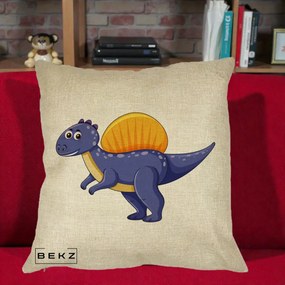 Perna Decorativa Spinozaur Kawaii, 40x40 cm, Crem, Husa Detasabila, Perna Inclusa, BEKZ®