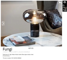 Veioza / Lampa de masa design elegant Fungi negru/fumuriu