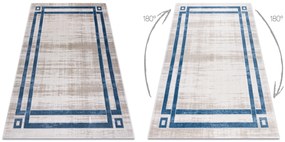Covor NOBLE modern  1539 68 Cadru vintage - structural două niveluri cremă / albastru