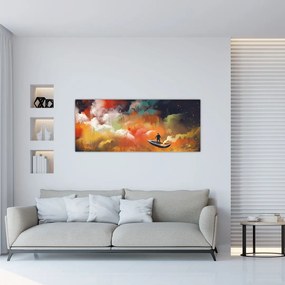 Tablou - Om navigând prin spațiu (120x50 cm)