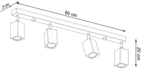 Spot KEKE 4xGU10/40W/230V stejar Sollux SL.1038