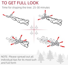 HOMCOM Brad de Craciun cu 6 picioare cu zapada artificiala cu 508 ramuri realiste, con de pin, pentru decorare interioara, verde alb | Aosom Romania