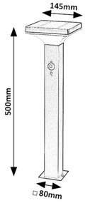 Lampa solara cu senzor de miscare, IP44 Geleen H-50cm