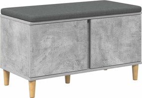 vidaXL Bancă pentru hol cu pernă cu ușă Gri Beton 80 x 38 x 46 cm