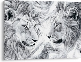 Tablou - Capete de lei desenate (70x50 cm)