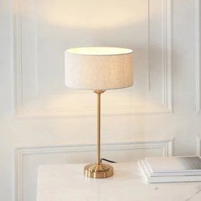 Endon 110728 - Lampă de masă HIGHCLERE, 1xE14/7W/230V, bej/alamă
