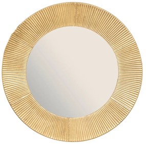 Oglinda rotunda Milda in cadru metalic auriu, Ø 90 cm