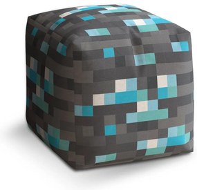 Taburet Cube Blocks 1, gri / albastru