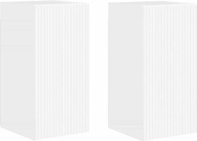 vidaXL Dulap TV de perete Pe perete 2 pcs Alb Lucios 30 x 31 x 60 cm