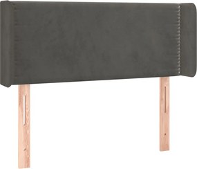 vidaXL Tăblie de pat cu aripioare gri închis 103x16x78/88 cm catifea