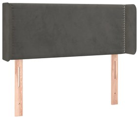 3118671 vidaXL Tăblie de pat cu aripioare gri închis 103x16x78/88 cm catifea