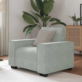 vidaXL Canapea scaun gri deschis 60 cm catifea