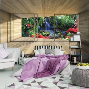 Fototapet - Privire colorată spre terasă - junglă (152,5x104 cm)