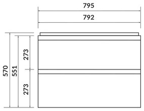 Mobilier suspendat Cersanit, Moduo, pentru lavoar incastrabil, 80 cm, alb