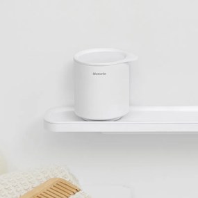 Cutie depozitare baie Brabantia MindSet Mineral 1005687, Baza antiderapanta, Finisaj mineral, Alb