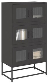 vidaXL Dulap înalt, negru, 68x39x123 cm, oțel